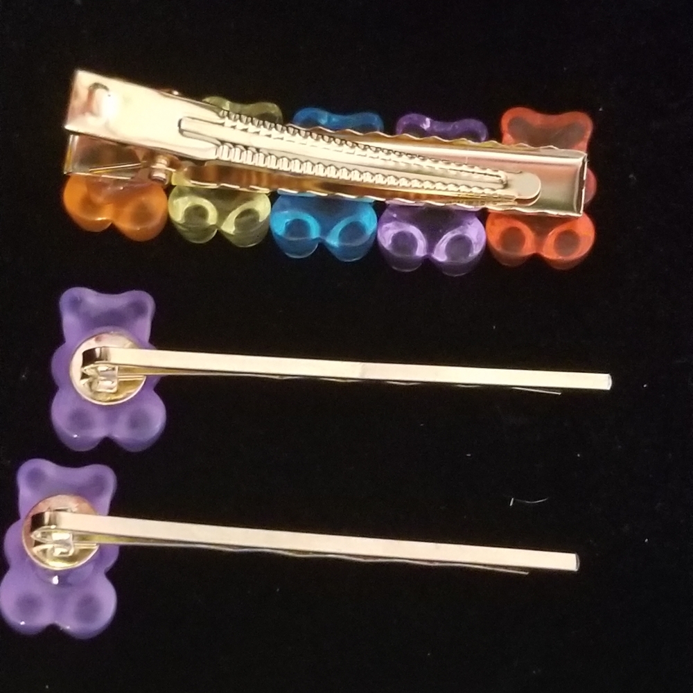 Gummy Bear Hair Assesories Clips 3 pc Set New - Picture 8 of 9